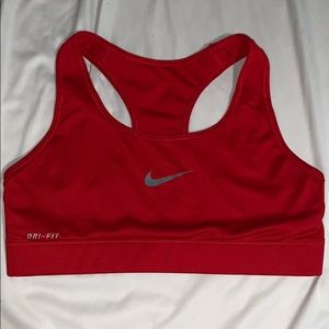 Red Nike sports bra